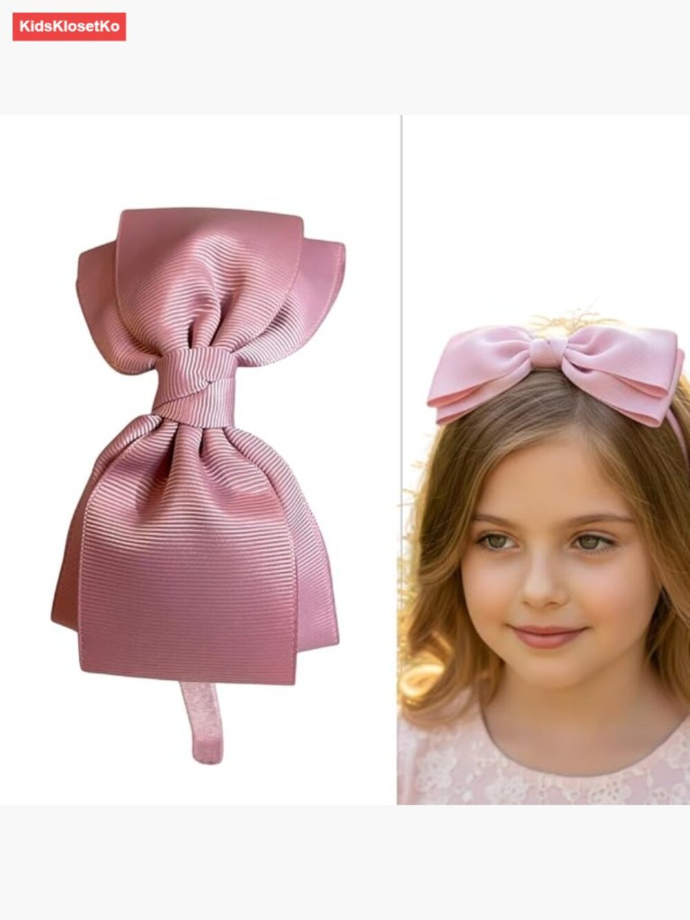 Grosgrain Ribbon Bow Headband for Girls School Uniform Hair Accessory